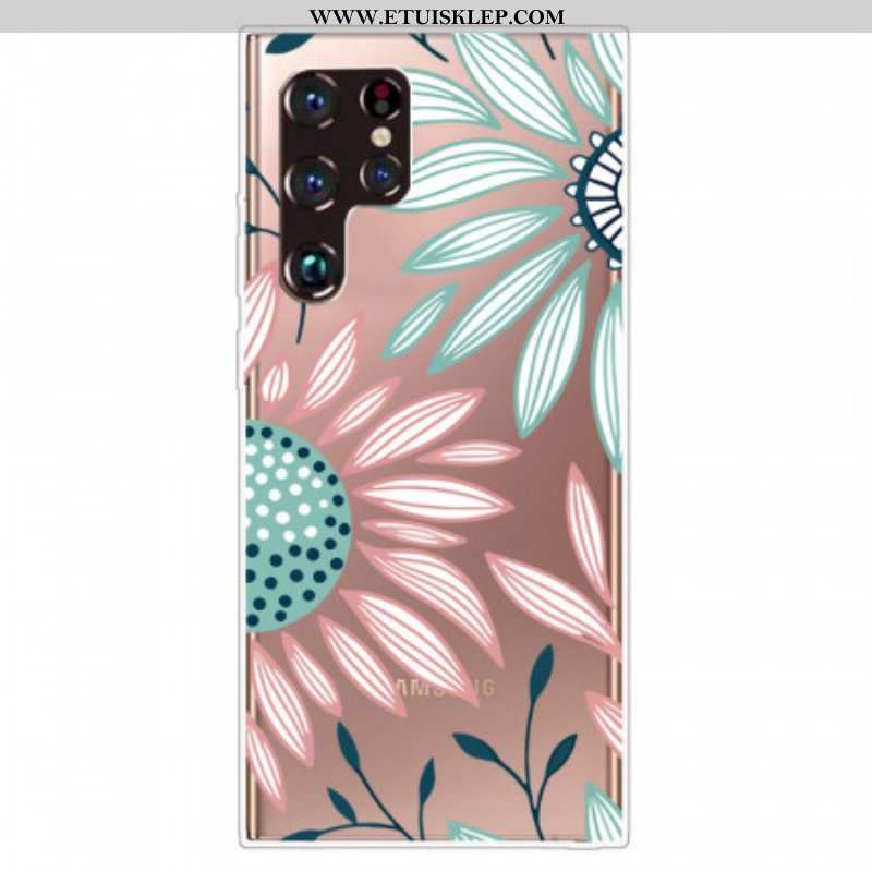 Futerały do Samsung Galaxy S22 Ultra 5G Przejrzysty Jeden Kwiat
